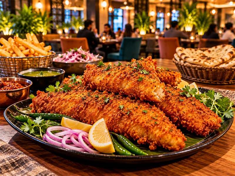 Amritsari fish served crisp and golden at The Machhiwala